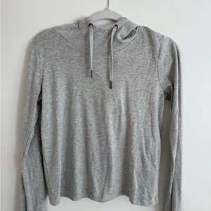 Light Gray Hooded Long Sleeve Mockneck